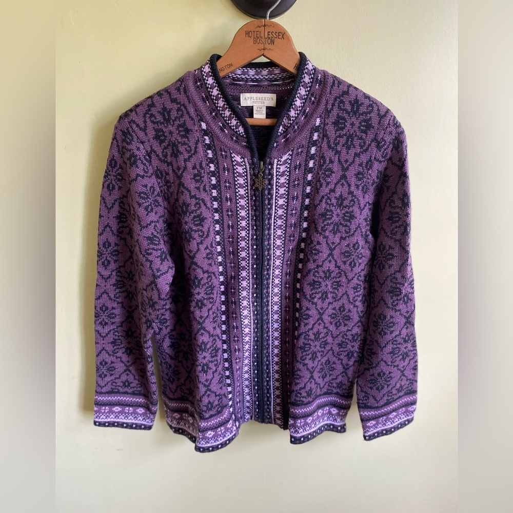 Appleseed’s Petites M Nordic Skies Sweater